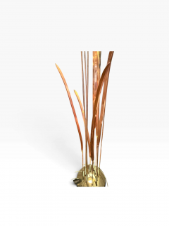 Curtis Jer MIXED METALS CATTAILS REEDS LEAVES DRAGONFLY BRUTALIST ILLUMINATED SCULPTURE - 4779342