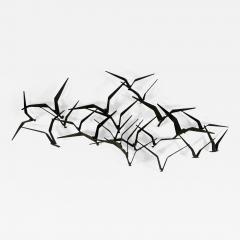 Curtis Jer MODERN ABSTRACT METAL FLOCK OF BIRDS WALL SCULPTURE - 3341489