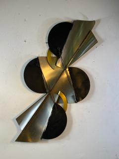 Curtis Jer MODERNIST BLACK BRASS AND CHROME WALL SCULPTURE BY CURTIS JERE - 1619109