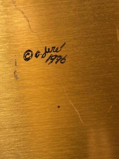 Curtis Jer MODERNIST BRASS CHROME LAMP WITH LARGE RECTANGULAR SHADE BY CURTIS JERE - 4499907