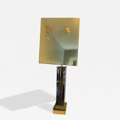 Curtis Jer MODERNIST BRASS CHROME LAMP WITH LARGE RECTANGULAR SHADE BY CURTIS JERE - 4504140