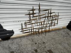 Curtis Jer Mid Century Curtis Jere Style Metal Brutalist Wall Sculpture - 4453216
