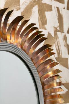 Curtis Jer Mid Century Modern Curtis Jer Brutalist Eyelash Sunburst Copper Wall Mirror - 4794889