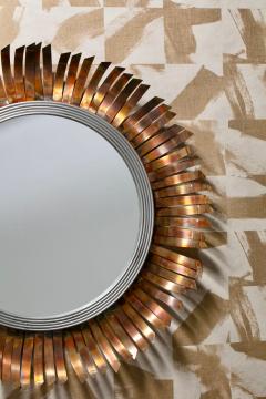 Curtis Jer Mid Century Modern Curtis Jer Brutalist Eyelash Sunburst Copper Wall Mirror - 4794890
