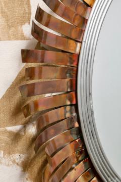 Curtis Jer Mid Century Modern Curtis Jer Brutalist Eyelash Sunburst Copper Wall Mirror - 4794892