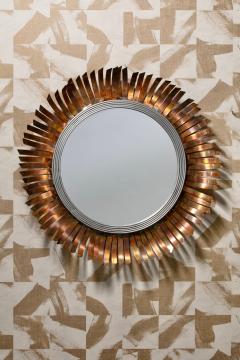 Curtis Jer Mid Century Modern Curtis Jer Brutalist Eyelash Sunburst Copper Wall Mirror - 4794907