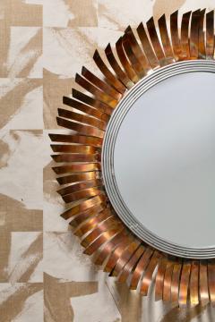 Curtis Jer Mid Century Modern Curtis Jer Brutalist Eyelash Sunburst Copper Wall Mirror - 4794911