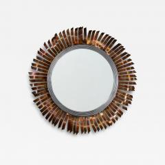 Curtis Jer Mid Century Modern Curtis Jer Brutalist Eyelash Sunburst Copper Wall Mirror - 4795934