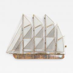 Curtis Jer Mixed Metal Clipper Ship Wall Hanging - 2347115