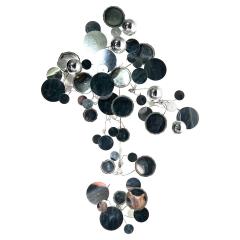 Curtis Jer Original Curtis Jere Chrome Raindrop Wall Sculpture - 4195896