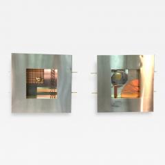 Curtis Jer PAIR OF CURTIS JERE MODERNIST MIXED METALS WALL SCULPTURES - 3351482