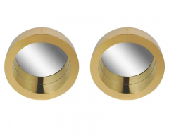 Curtis Jer Pair of Mid Century Modern Large Round Porthole Wall Mirror in Brass by C Jere - 2537366