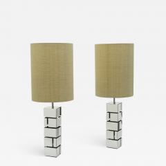 Curtis Jer Pair of Mid century Curtis Jere chrome lamps 1970s - 1563181