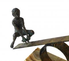 Curtis Jer Playful Signed Bronze Seesaw Sculpture by Curtis Jere 1968 - 1931414