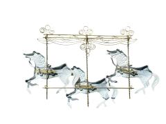 Curtis Jer SIGNED ENAMELED METAL CAROUSEL WALL SCULPTURE BY CURTIS JERE - 4613423