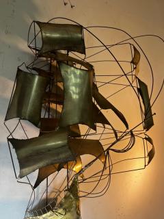 Curtis Jer STUNNING BRUTALIST METAL THREE DIMENSIONAL GALLEON WALL SCULPTURE - 2610314