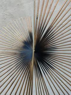 Curtis Jer Signed and Dated 1987 Curtis Jere Feathered Spiral Sculpture Brass Marble - 3192825