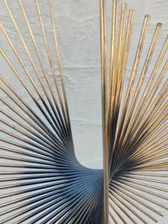 Curtis Jer Signed and Dated 1987 Curtis Jere Feathered Spiral Sculpture Brass Marble - 3192876