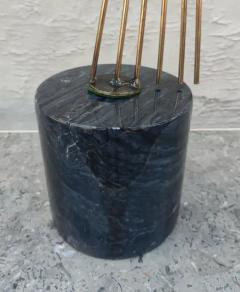 Curtis Jer Signed and Dated 1987 Curtis Jere Feathered Spiral Sculpture Brass Marble - 3192895