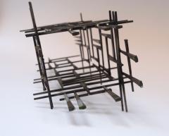 Curtis Jer Vintage Brutalist Abstract Freestanding Metal Nail Art Sculpture - 3996697