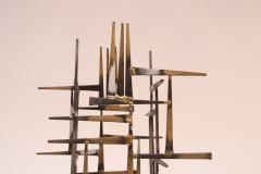 Curtis Jer Vintage Brutalist Abstract Freestanding Metal Nail Art Sculpture - 3996699