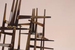 Curtis Jer Vintage Brutalist Abstract Freestanding Metal Nail Art Sculpture - 3996700