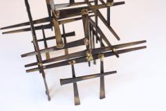 Curtis Jer Vintage Brutalist Abstract Freestanding Metal Nail Art Sculpture - 3996702