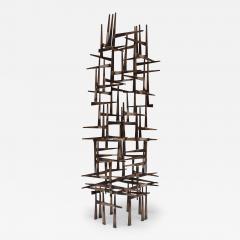 Curtis Jer Vintage Brutalist Abstract Freestanding Metal Nail Art Sculpture - 4000486