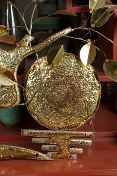 Curtis Jer WELDED BRASS WALL TREE DECORATION IN THE STYLE OF CURTIS JERE - 3219747
