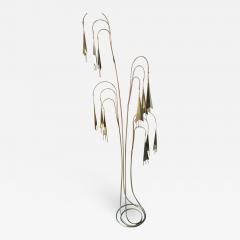Curtis Jer Wonderful C Jere Brass Trumpet Vine Tall Floor Sculpture Kinetic Mid century - 1275934