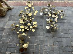 Curtis Jer Wonderful Pair of Brass Curtis Jere Raindrops Wall Sculpture Mid Century Modern - 4429106