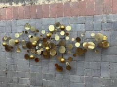 Curtis Jer Wonderful Pair of Brass Curtis Jere Raindrops Wall Sculpture Mid Century Modern - 4429189