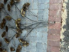 Curtis Jer XL Curtis Jere Brass Ginko Leaves Branch Wall Sculpture Mid century Modern - 4429050