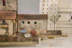 Curtis Jere Amazing Colorful Wall Mounted Mediterranean Village Sculpture by Curtis Jere - 415628