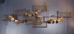 Curtis Jere Amazing Monumental Curtis Jere New York City Fire Escape Scene Wall Sculpture - 415584