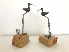 Curtis Jere Pair of Bird and Grass Bronze Sculpture on Rocks by C Jere - 331807