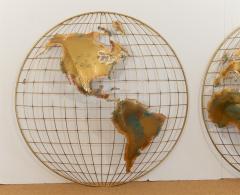 Curtis Jere Pair of Curtis Jere Globe Wall Hangings - 240124