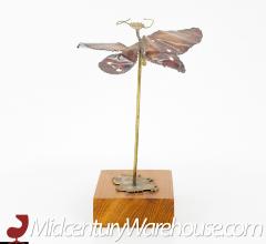 Curtis Jere Style Mid Century Copper Butterfly Sculpture - 2574492
