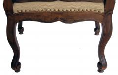 Curvaceous Danish Rococo Style Carved Walnut Open Arm Chair - 1089414