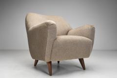 Curved Armchair in Taupe Upholstery Europe ca Mid 20th Century - 4617047