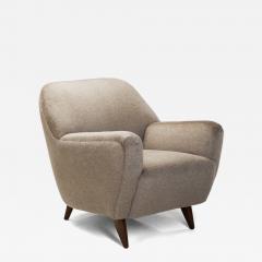 Curved Armchair in Taupe Upholstery Europe ca Mid 20th Century - 4640330