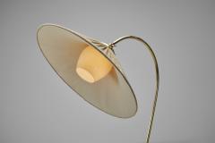 Curved Brass Floor Lamp Europe Mid 20th Century - 4136141