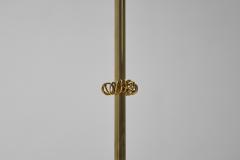 Curved Brass Floor Lamp Europe Mid 20th Century - 4136144