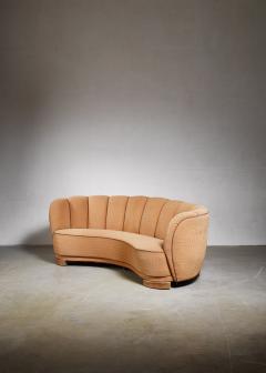 Curved Danish sofa 1940s - 878181