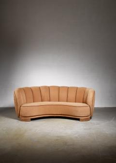 Curved Danish sofa 1940s - 878182