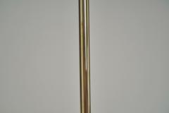 Curved Floor Lamp with Brass Stem and Rattan Shade Europe Mid 20th Century - 4762145