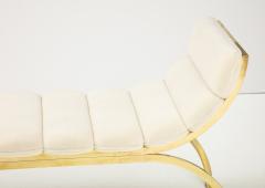 Curved Polished Brash U Shaped Bench with Ivory Boucle Italy 2023 - 3199059