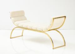 Curved Polished Brash U Shaped Bench with Ivory Boucle Italy 2023 - 3199073