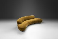 Curved Sofa in Earth Toned Upholstery United States 1980s - 4294517
