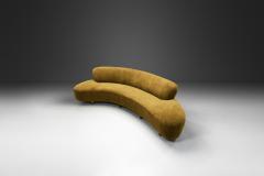 Curved Sofa in Earth Toned Upholstery United States 1980s - 4294519
